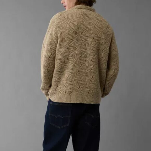 American Eagle Outfitters Collared Cardigan, Khaki, Large, NWT - Picture 6 of 6